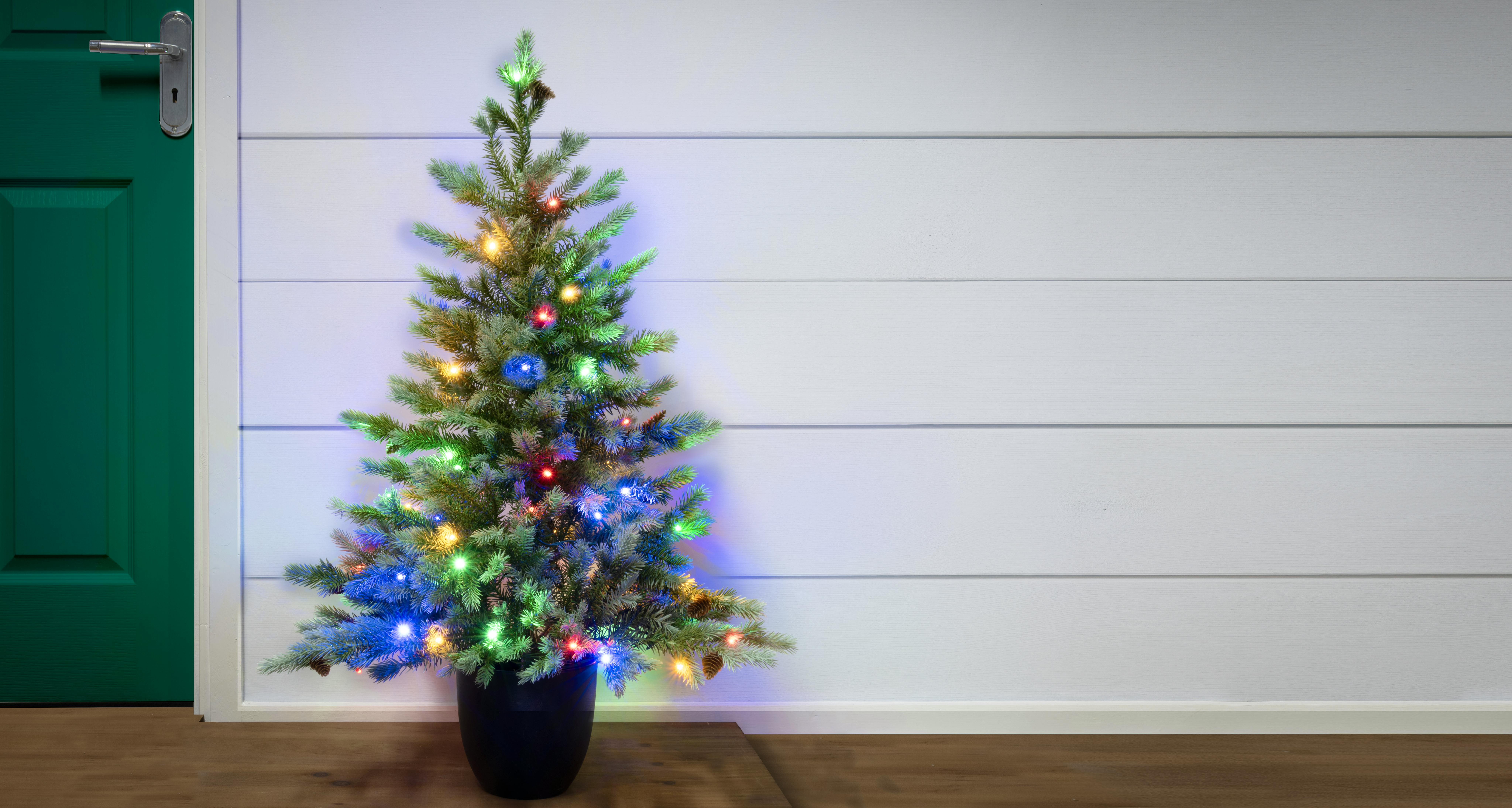 The 3ft Pre-lit Cairngorm Pine potted tree (indoor/outdoor) - Multicolour/Warm White Colour Change