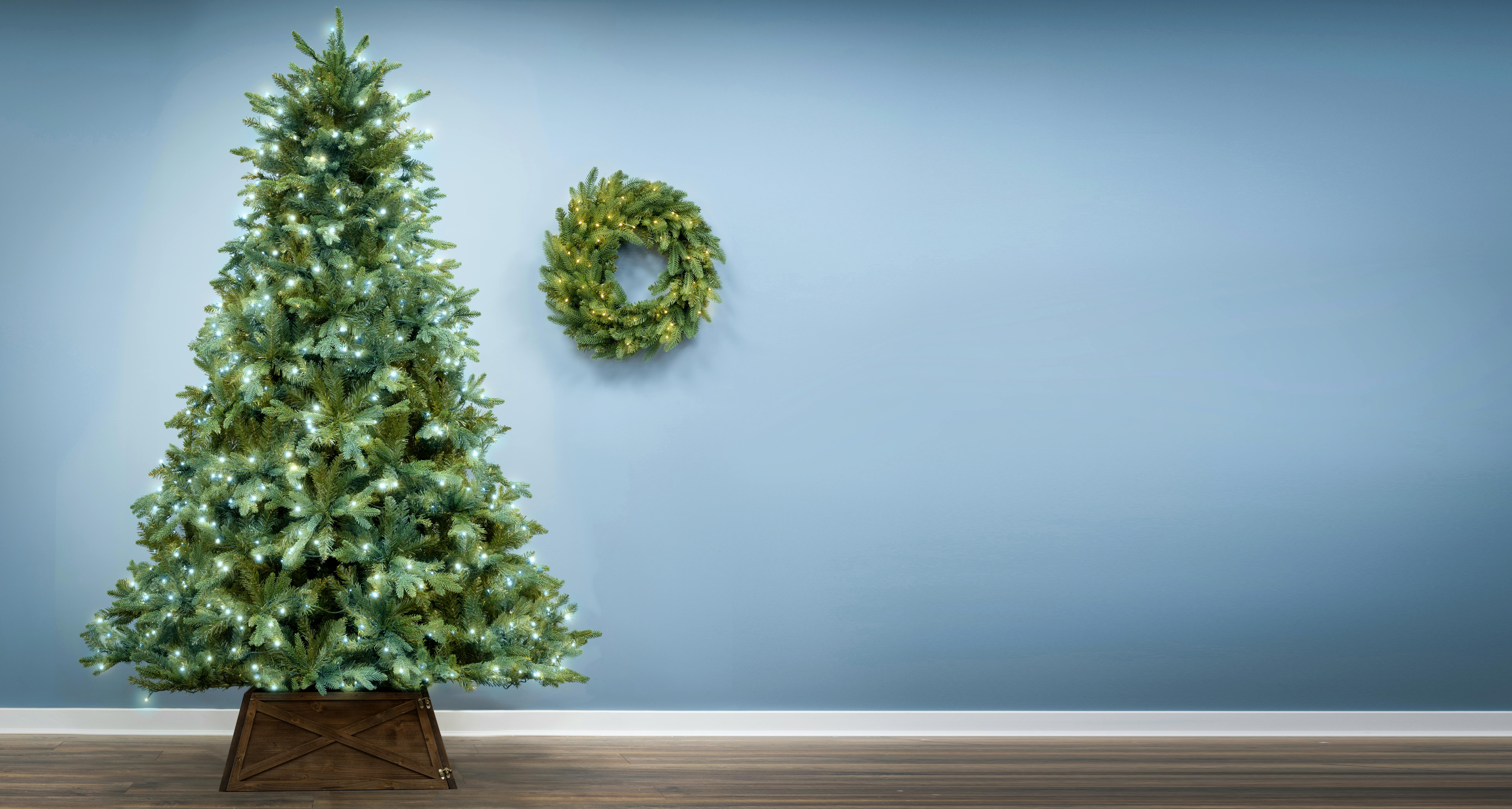 200cm Pre-lit Outdoor Woodland Pine Tree -Bright White