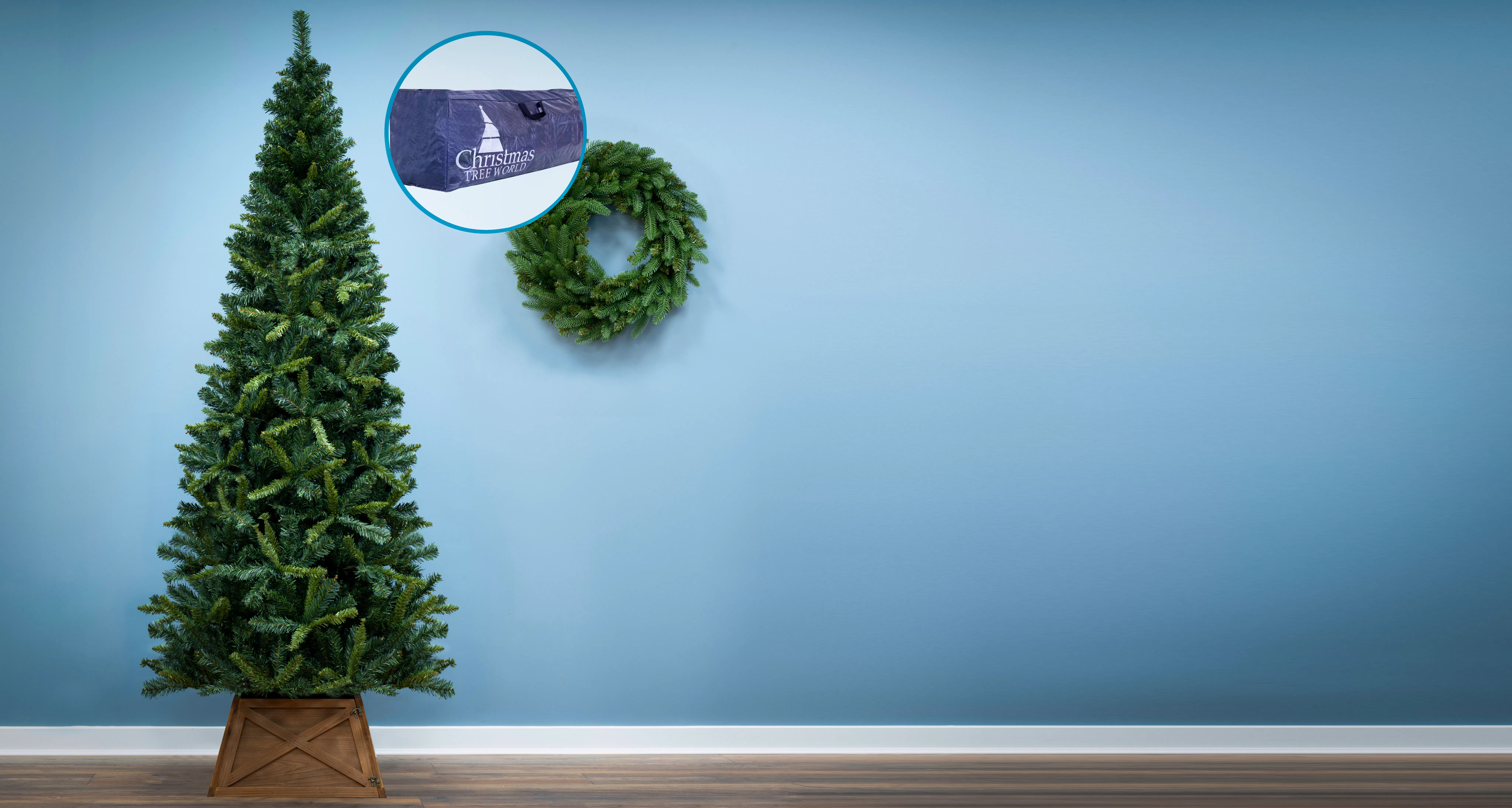 The 6ft Slim Mixed Pine Tree And Storage Bag Bundle