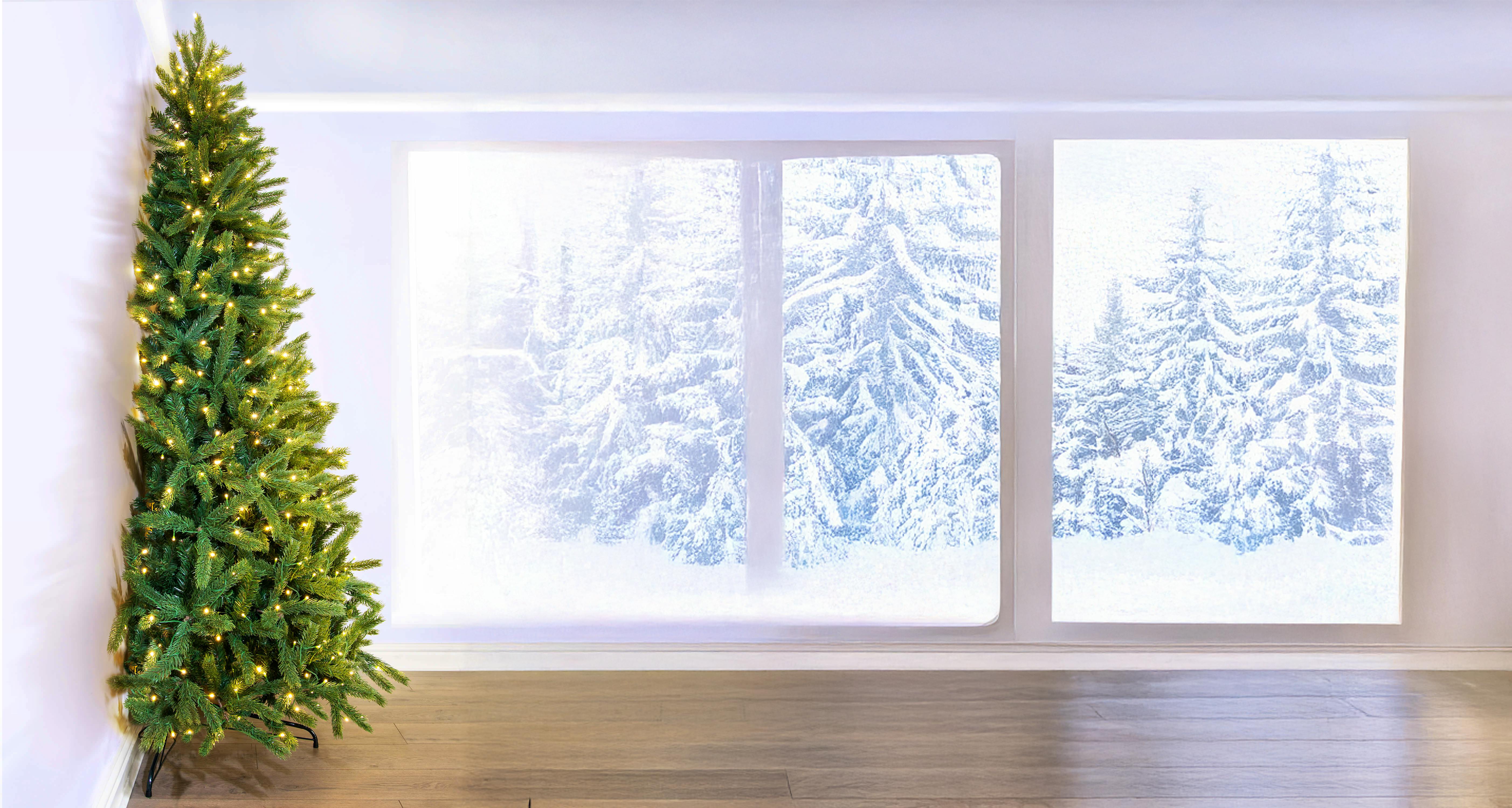 The 7ft Pre-lit Ultra Devonshire Half Tree Warm White Lights