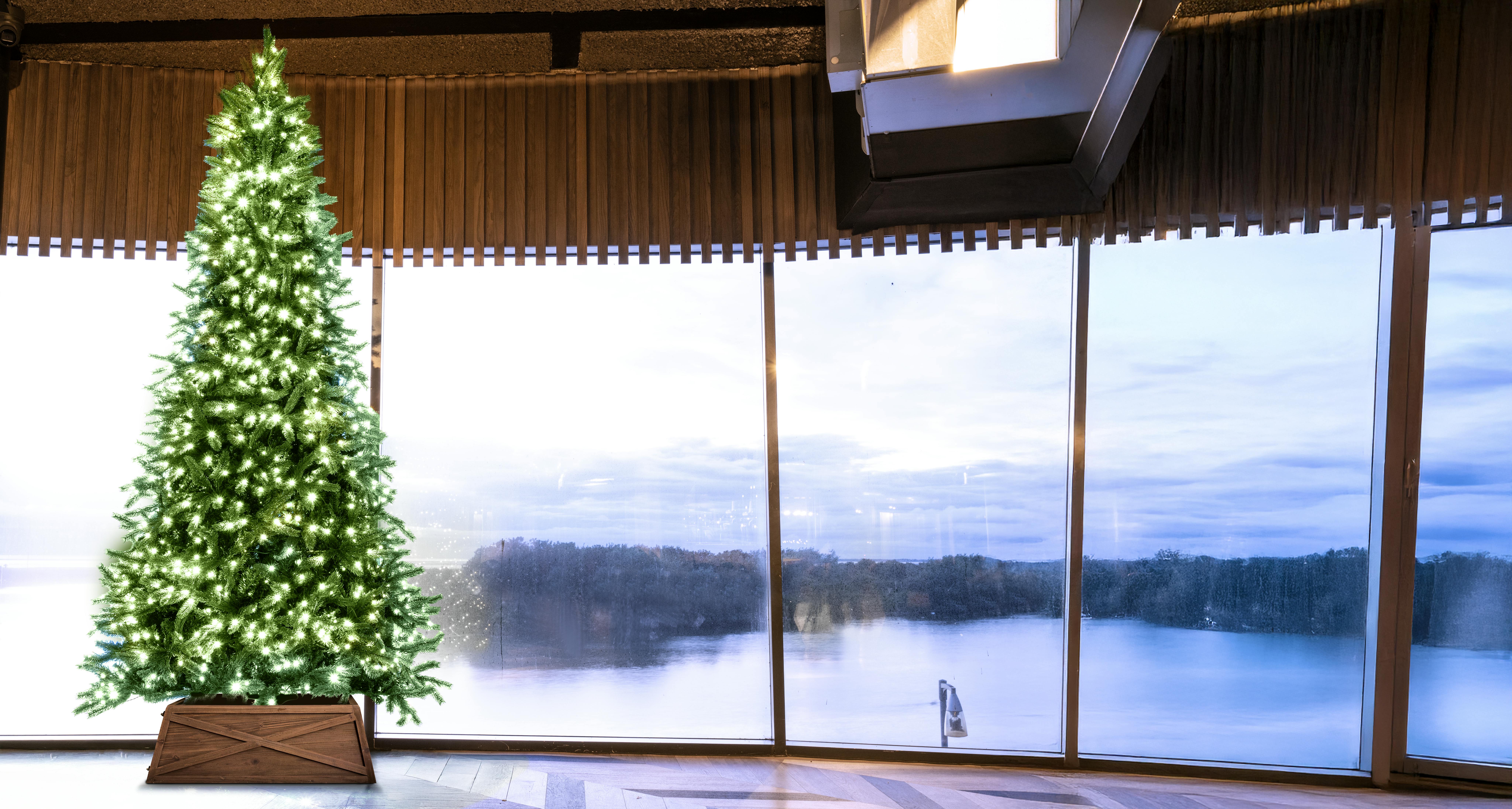 The 14ft Pre-lit Ultra Devonshire Tree - 6ft Wide - Warm White/White lights