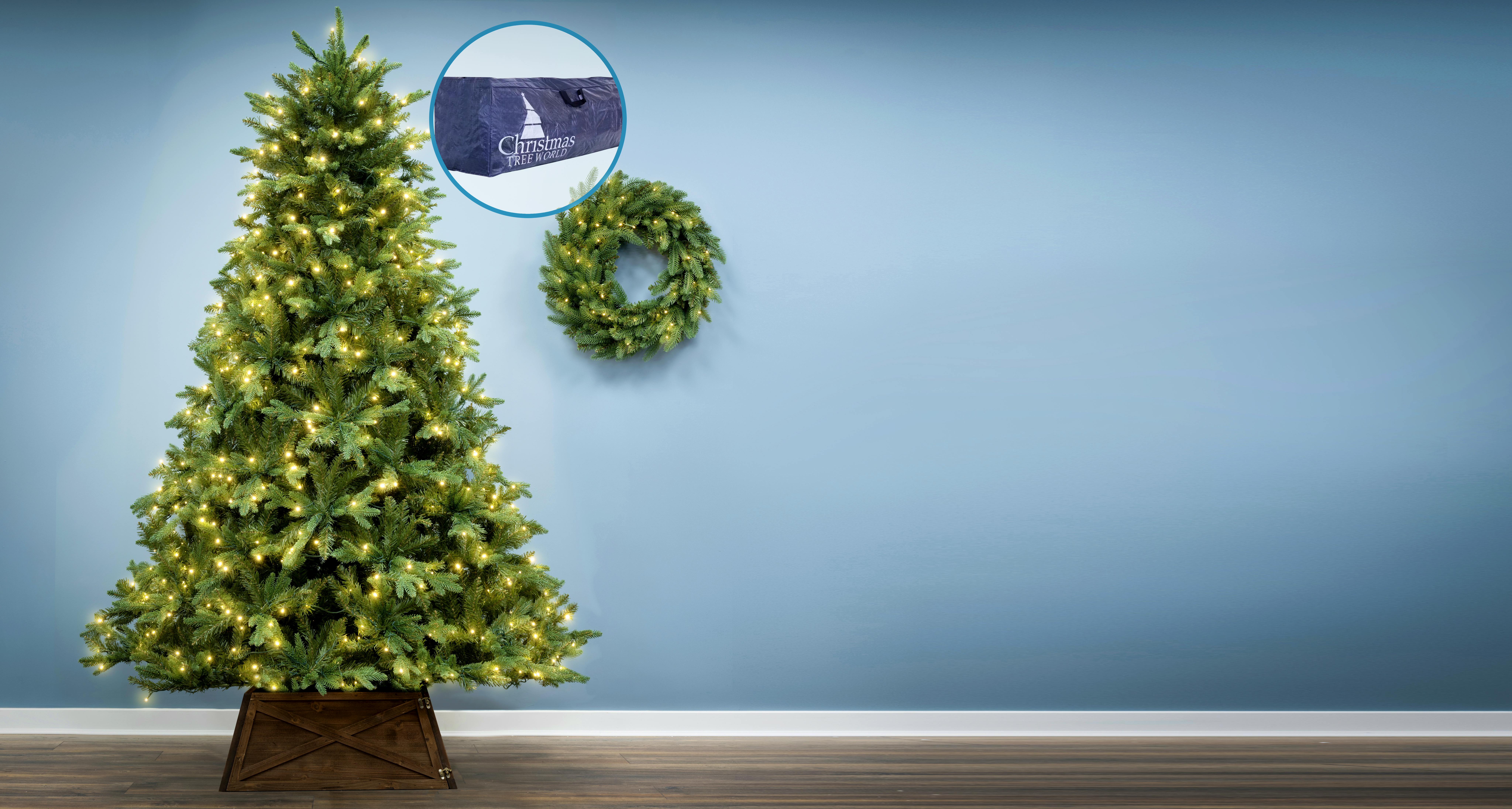 The 6ft Pre-lit Woodland Pine Tree and Bag Bundle