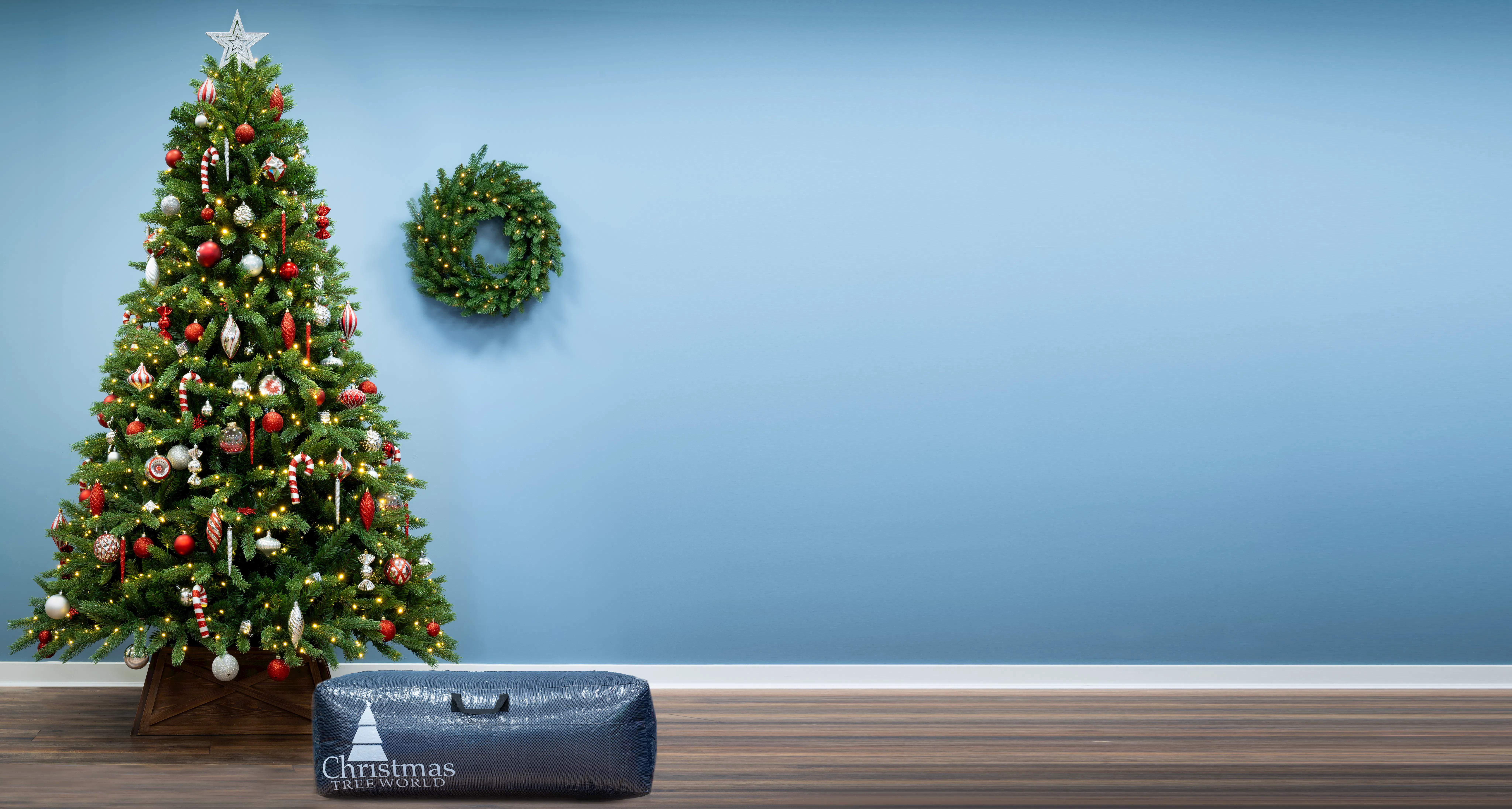 The 7ft Ultra Devonshire Fir Pre-lit with Warm White/White Colour and Bag Bundle