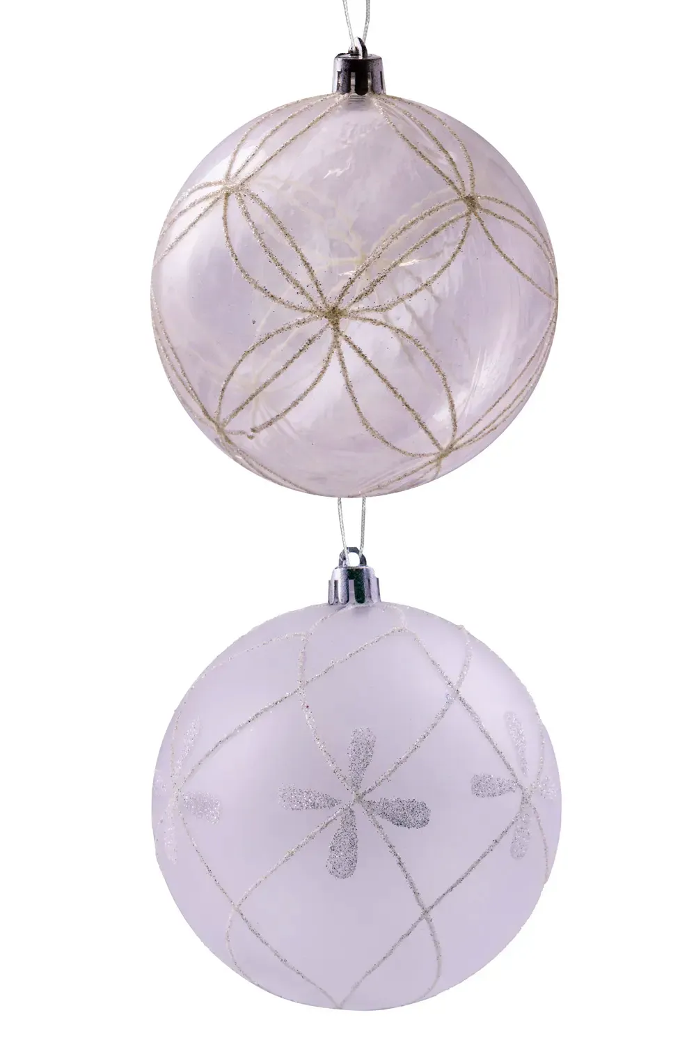 10cm Hand Painted Shatterproof Bauble Design 16 (9 Pack)