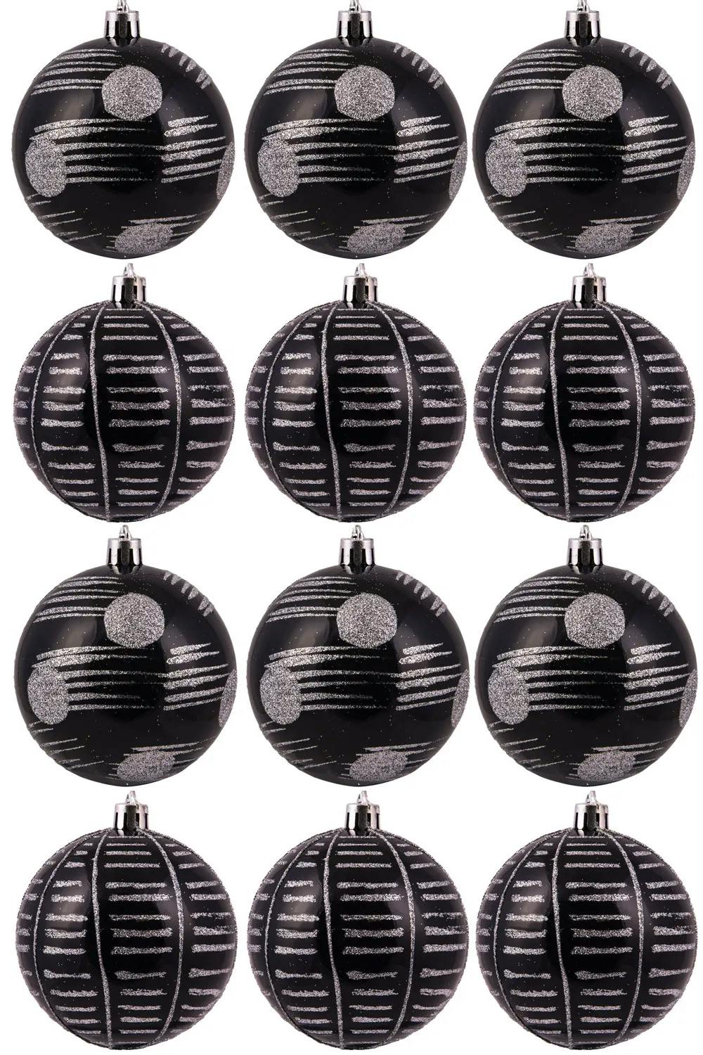 6cm&#x20;Hand&#x20;Painted&#x20;Shatterproof&#x20;Bauble&#x20;Design&#x20;6&#x20;&#x28;12&#x20;Pack&#x29;