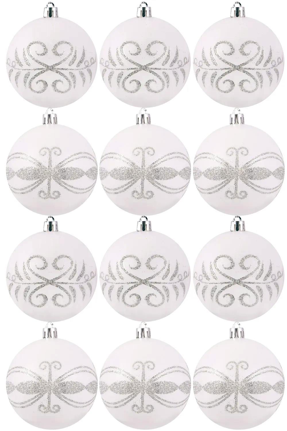 6cm&#x20;Hand&#x20;Painted&#x20;Shatterproof&#x20;Bauble&#x20;Design&#x20;7&#x20;&#x28;12&#x20;Pack&#x29;