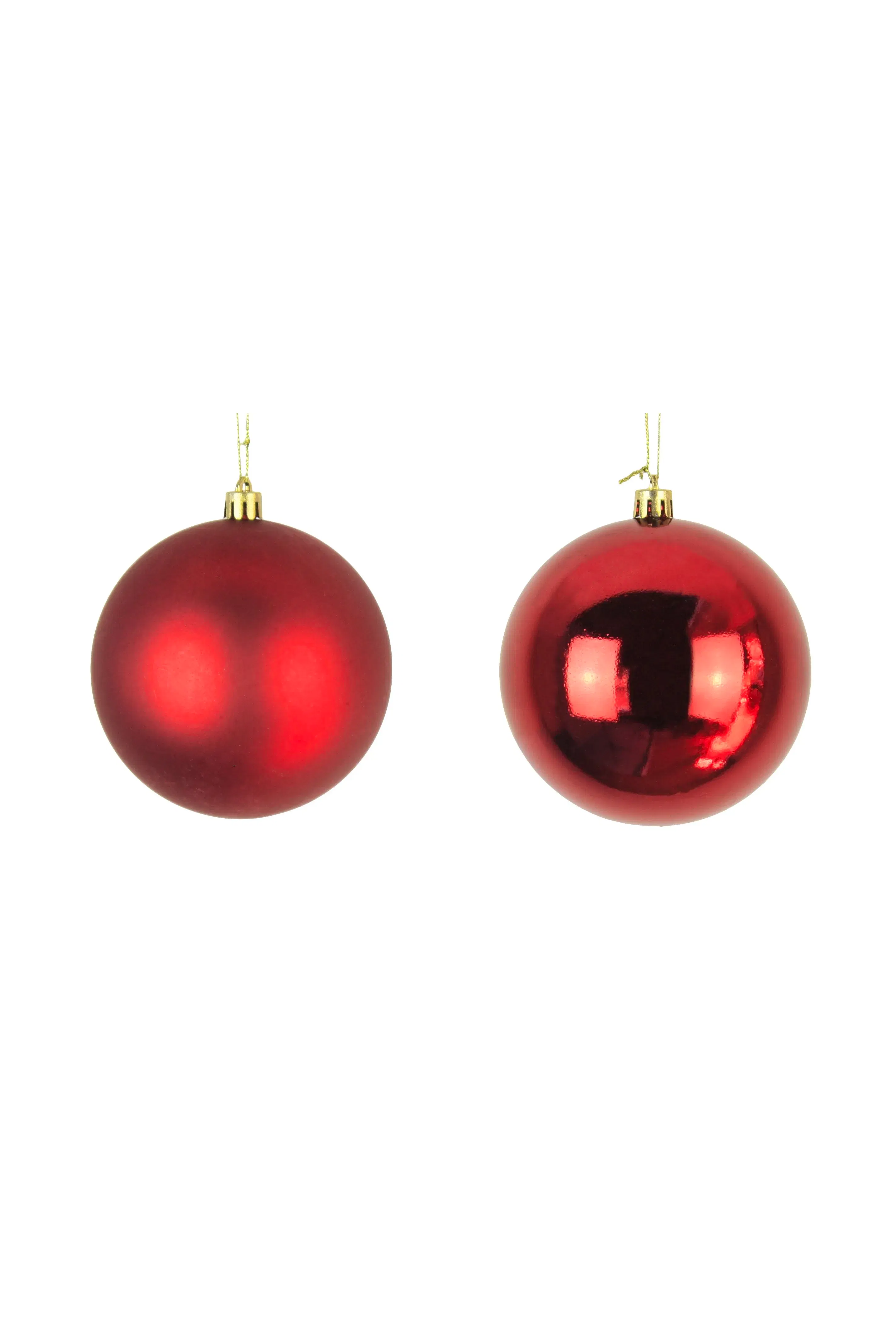 Red Christmas Baubles - 12 Pack - 20cm Shiny & Matt Finish